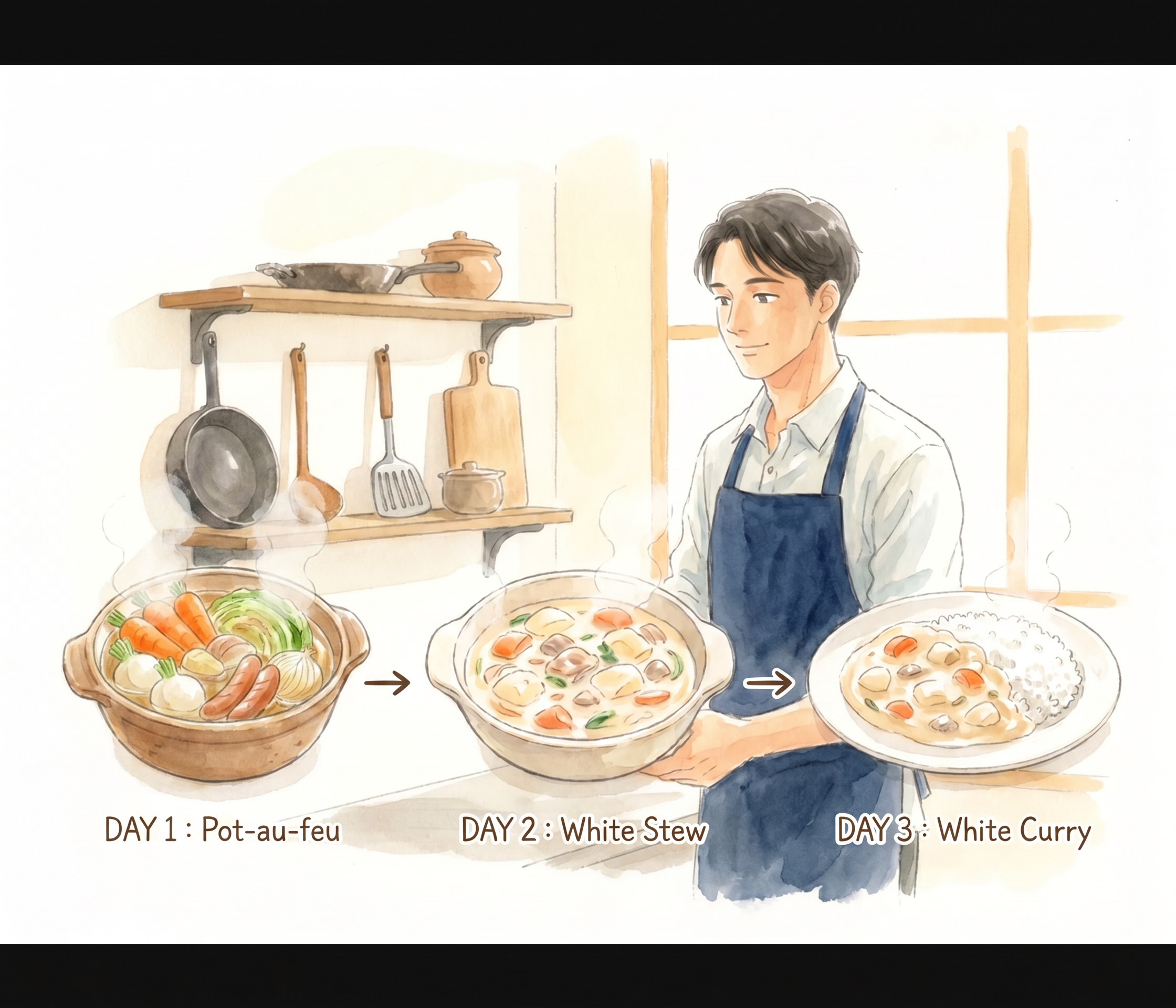 出世レシピ：ポトフ→シチュー→ホワイトカレー